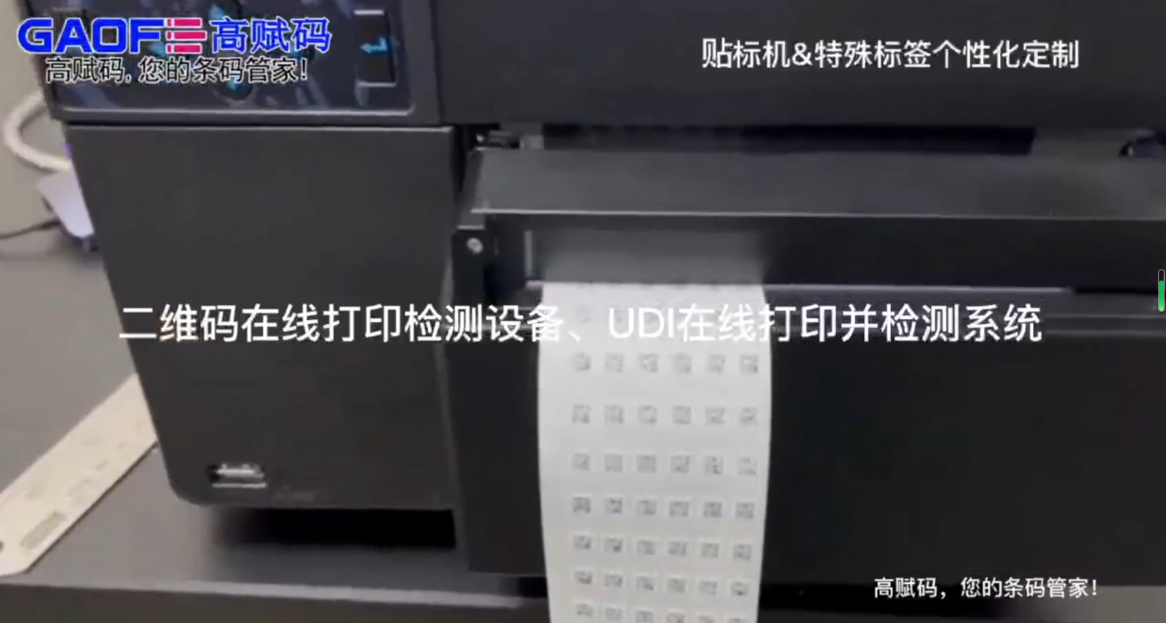 高賦碼二維碼在線打印檢測設備、UDI在線打印并檢測系統